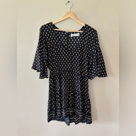 Faithfull The Brand X Anthropologie Fresa Floral Tunic Dress Black Size 2 - Picture 2 of 8